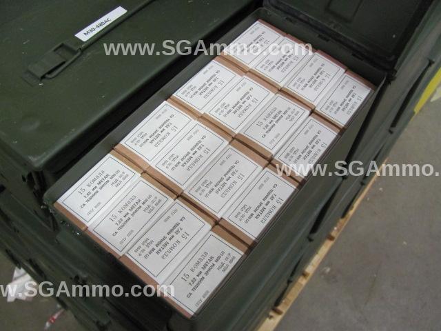 480 Round Ammo Can - 7.62x54R 182 Grain FMJ Yugo M30 Surplus Brass Case Ammo Non-Magnetic Bullet - Packed in Metal Canister